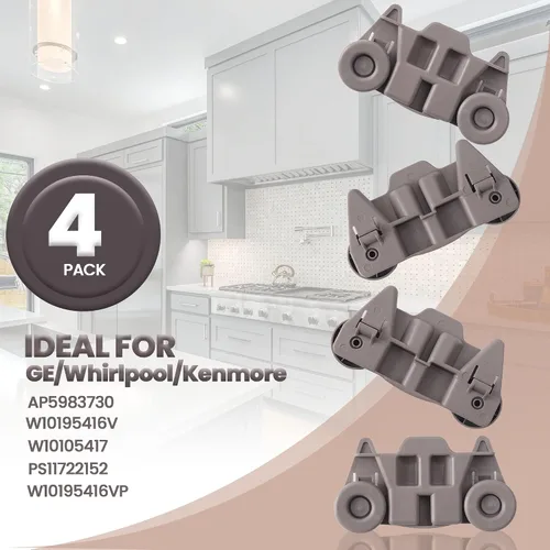 Vista 6 de W10195416 - Pieza de repuesto mejorada para rueda inferior de lavavajillas, ideal para GE/Whirlpool/Kenmore - AP5983730, W10195416V, W10105417