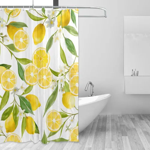Vista 19 de MNSRUU Fabric Shower Curtain, Flowers and Butterflies Pink Waterproof Polyester Curtains with Hooks for Home Bathroom Decorative