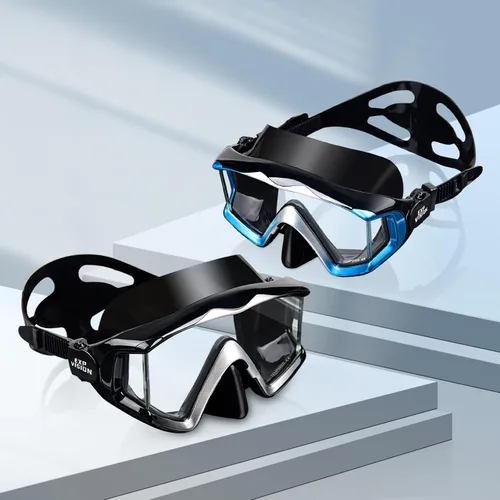 Vista 10 de Máscara de buceo Pano 3 para adultos, máscara de esnórquel de vidrio templado, máscara de natación antivaho sin fugas, gafas de natación con Azul