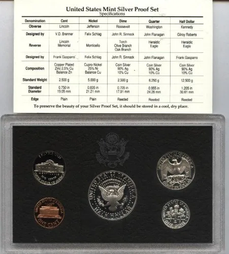 Vista 3 de Set de prueba de plata 1997 con certificado de autenticidad - Cinco monedas