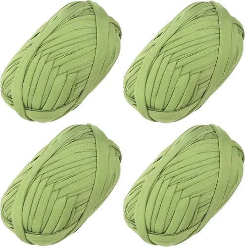 Vista 33 de 2 piezas de tela elástica para camisetas, hilo de crochet para tejer DIY, hilo de punto grueso tipo espagueti para proyectos de bolsos, mantas Aqua