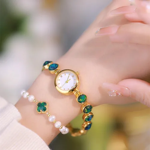 Vista 2 de ADSBIAOYE Reloj de pulsera de lujo con diamantes de cristal para mujer, resistente al agua