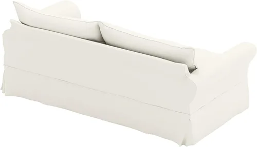 Vista 5 de La funda de sofá de algodón solo se adapta al sofá Pottery Barn PB Comfort Grand Roll Arm (borde de cuchillo beige)