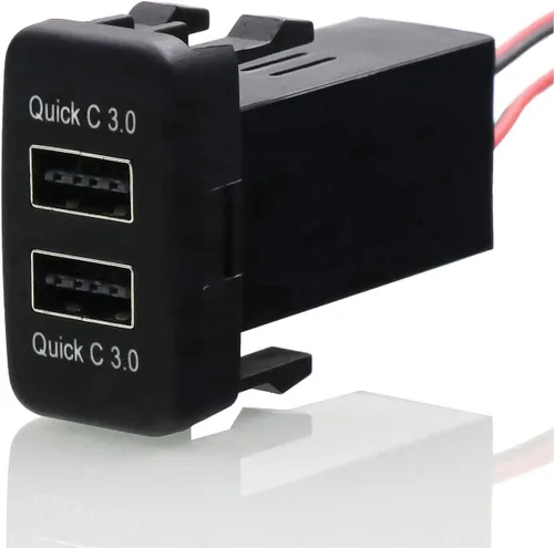 Vista 7 de QC3.0+5V 3A Dual USB Power Socket, Cargador de Coche de Carga Rápida Adaptador USB para Teléfono Inteligente PDA Android GPS Uso para Toyota Tipo A
