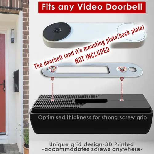 Vista 6 de Soporte de ángulo ajustable para timbre de puerta de 25 a 55 grados sin taladro, compatible con todas las baterías de timbre de video Nest