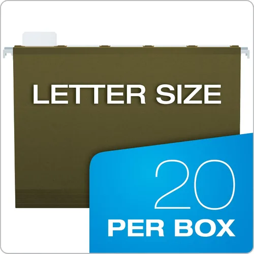 Vista 5 de Pendaflex Ready-Tab Reinforced Hanging File Folders, Letter Size, Standard Green, 3 Tab 25/BX (42620) (Pack of 10)