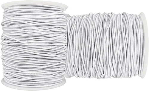 Vista 8 de Cuerda elástica para pulseras, 2 rollos de 1 mm de cuerda elástica resistente para hacer joyas, collares, encordado (negro)