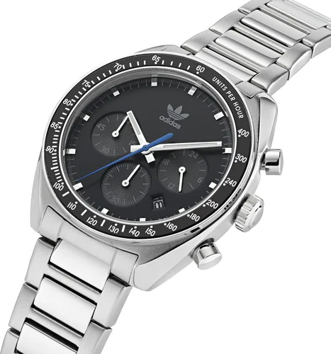 Vista 2 de adidas Reloj de pulsera de acero inoxidable modelo AOFH220062I PlataNegro
