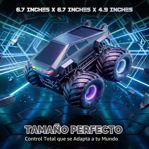 Vista 7 de BEZGAR 1:20 4WD RC Cyber Style Truck con rotación de 360° y luces (gris)