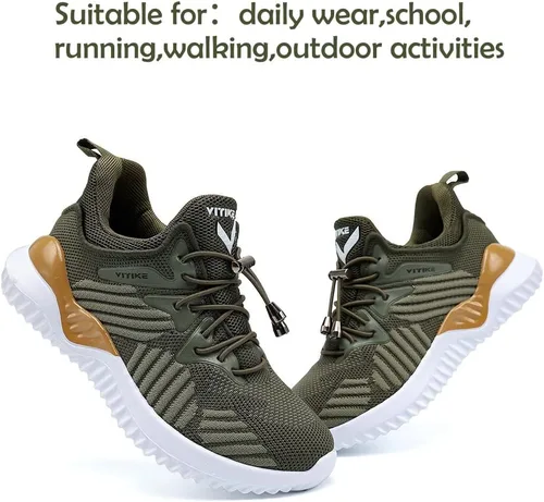 Vista 5 de JMFCHI Zapatillas Deportivas de Malla Tejida para Niños y Niñas, Zapatos Deportivos Transpirables y Ligeros para Correr para Niños, Zapatos