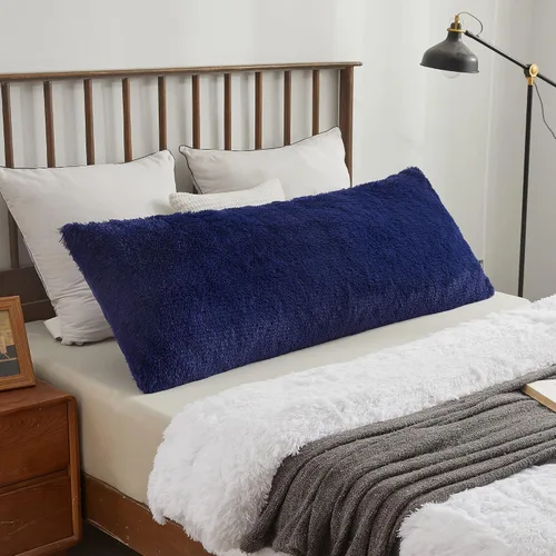 Vista 20 de XeGe Funda de Almohada Corporal de Felpa Suave, 20x54 Funda de Almohada Corporal Grande y Esponjosa, Boho de Piel Sintética Difusa Funda de Almohada