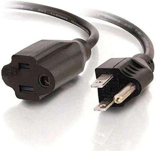 Vista 70 de Cable de alimentación C2G, cable de extensión corto, cable de extensión de alimentación, cable de alimentación de bloqueo, 10A, 250V, negro, 1 pie