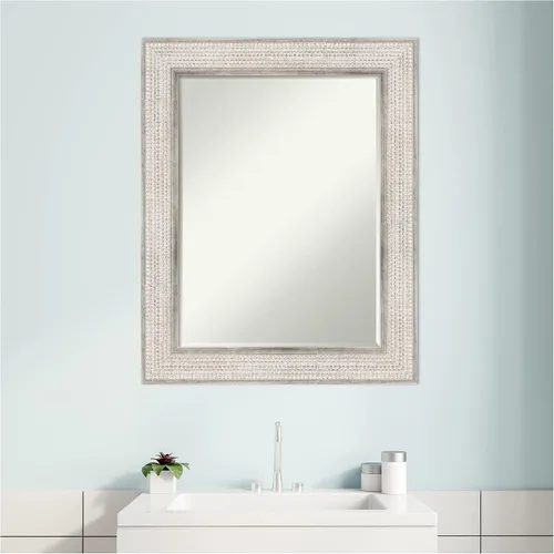 Vista 2 de Amanti Art Bathroom Mirror for Over Sink, Vanity Mirror, Wood Frame, Hangs Horizonally and Vertically, Bathroom Wall Decor, Petite Bevel Edge