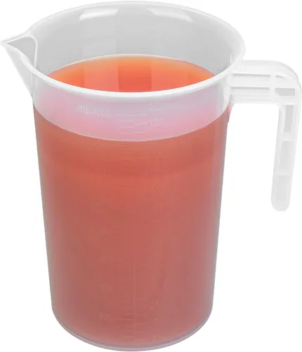 Vista 17 de Restaurantware-Chef 101 - Tarro medidor de 4 cuartos de galón, 1 vaso de medición duradero, unidades métricas e imperiales, boquilla en forma de V