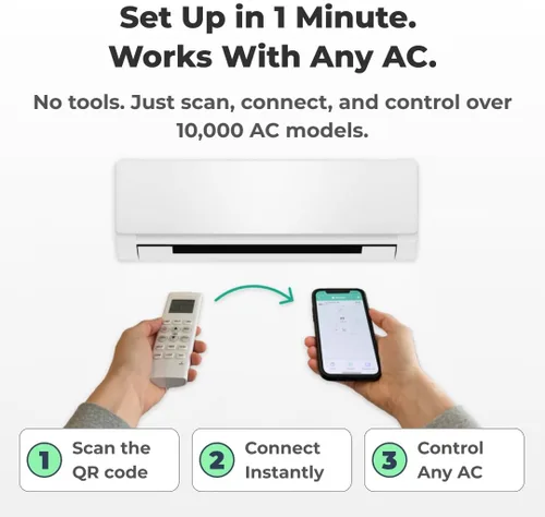 Vista 4 de Sensibo Sky control para aire acondicionado con Wi-Fi, compatible con iOS y Android, funciona con Amazon Alexa & Google Home