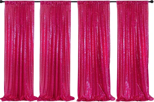 Vista 20 de Poise3EHome - Cortinas de lentejuelas con purpurina champagne, 2 piezas de 2 x 8 pies, paneles de purpurina para fiesta de Halloween, fiesta