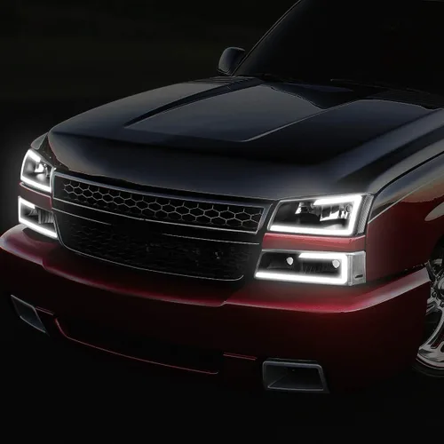 Vista 9 de Auto Dynasty 4 piezas de lámparas LED DRL para faros delanteros compatibles con Chevy Silverado Avalanche 1500 2500 3500 03 04 05 06 / Chevy Negro