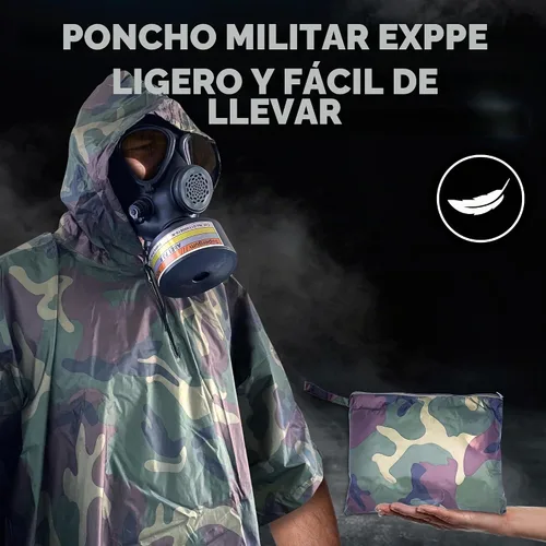 Vista 6 de Poncho nuclear militar M15 V.2, poncho táctico del ejército para la protección de CBRN