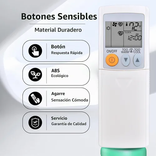 Vista 7 de Repuesto para Mitsubishi Electric Mr Slim Mini Split Aire Acondicionado Mando a Distancia MSY-GL18NA-U1 MUY-GL18NA, Fahrenheit Display