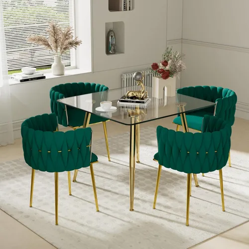 Vista 35 de Juego de mesa de comedor de cristal plateado para 2, juego de mesa cuadrada de lujo moderno de 36 pulgadas, juego de mesa de cocina minimalista de 3