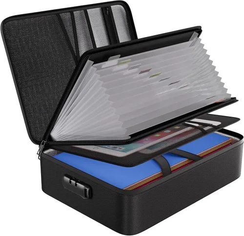 Vista 11 de ENGPOW Fireproof File Organizer Bag with 13 Pockets Accordion File Folder