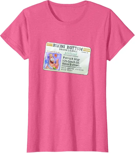 Vista 60 de SpongeBob SquarePants Camiseta con logotipo de Patrick Star Driver License King, Negro
