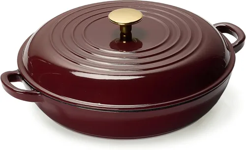 Vista 8 de CAROTE Utensilios de cocina de hierro fundido esmaltado de 3.4QT, sartén