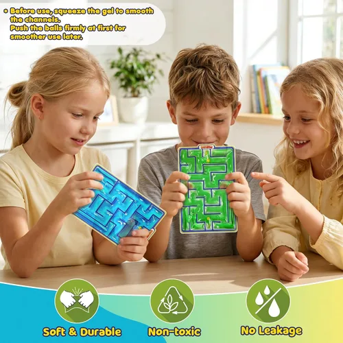 Vista 5 de Demilong Juguetes Sensoriales Fidget Marble Maze – Artículos Sensoriales Rellenos de Gel para Niños y Adolescentes con Autismo Juguetes Táctiles