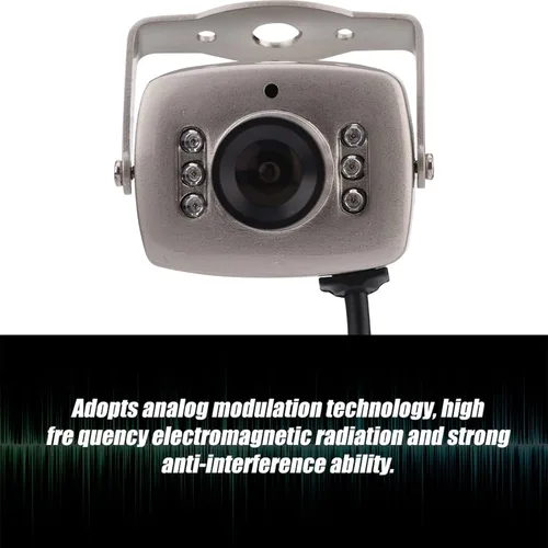 Vista 5 de Dpofirs Mini cámara CCTV analógica con cable, lente gran angular de 0.142 in, cámara de video de audio para estacionamiento de hotel residencial