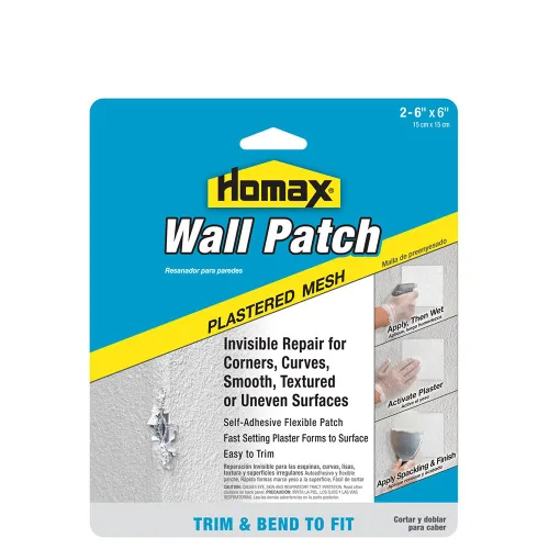 Vista 2 de Homax 41072055048 Parche de pared de acero galvanizado, 4 x 4 pulgadas, parche resistente