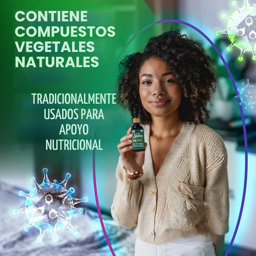 Vista 6 de Paquete de 2 Gotas Líquidas de Clorofila 6000MG – Gotas Líquidas de Clorofila Natural para Desintoxicación, Energía, Piel – Desodorante Interno