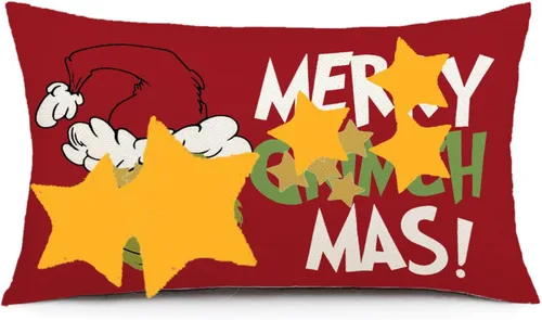 Vista 9 de AOFANGGO Funda de almohada de Navidad de 12 x 20 pulgadas, decoración navideña, funda de cojín rectangular para cama, silla, sofá