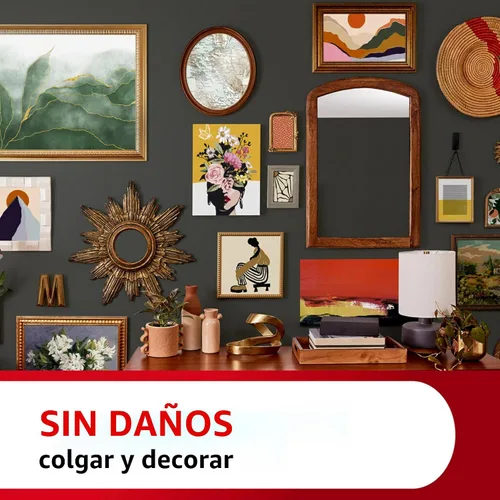 Vista 9 de Command Tiras para colgar cuadros XL de 2 libras, 1 par de tiras blancas Command resistentes para colgar cuadros