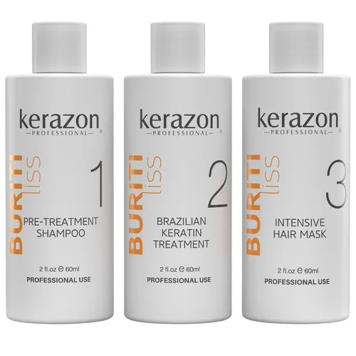 Vista 9 de Kit de tratamiento de alisado de queratina brasileña 2fl.oz Buriti Liss Collagen Pro para todo tipo de cabello