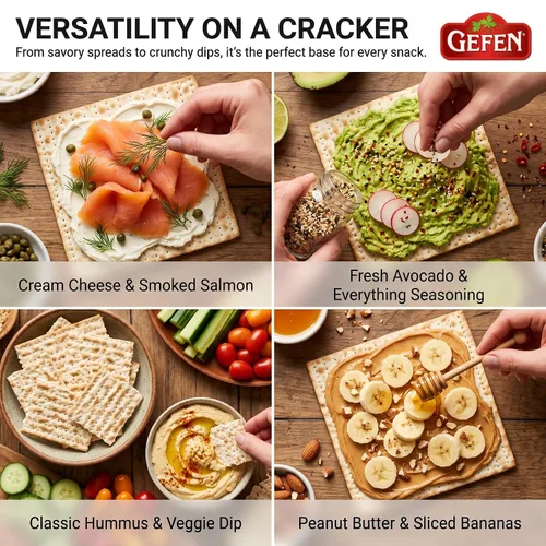 Vista 6 de Gefen Matzo ligeramente salado, 10.5 onzas (paquete de 3) Matzo de estilo tradicional No para Pascua Delgado, crujiente y delicioso