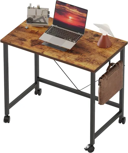 Vista 52 de Mericonia Escritorio de computador, escritorio de juegos para espacios pequeños, mesa moderna de estilo simple para oficina en casa, mesa de estudio