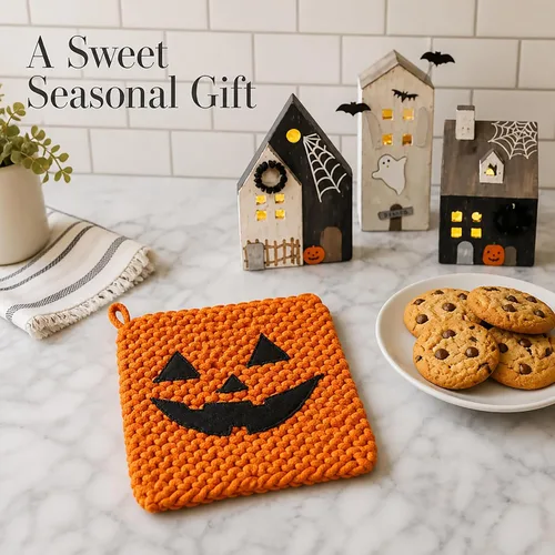 Vista 10 de Mud Pie Soporte para macetas de calabaza de Halloween