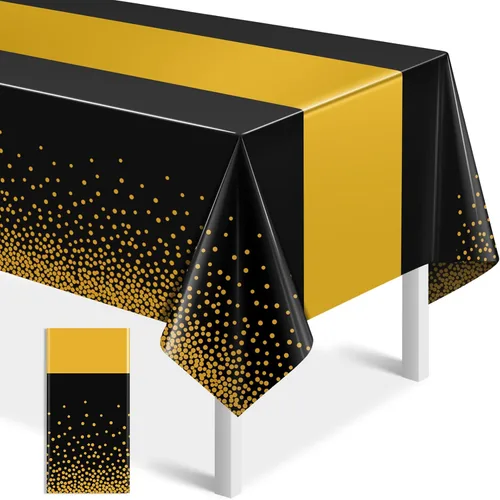 Vista 50 de MASHAN 1 mantel negro y azul para decoración de fiesta, mantel de plástico negro impreso azul, funda rectangular desechable para cumpleaños, boda