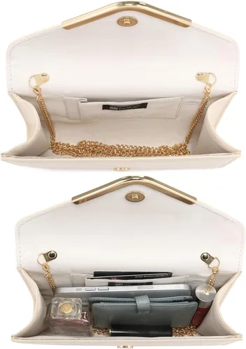 Vista 5 de Dasein Bolsos de noche para mujer, bolsos de mano formales para bodas, fiestas, bailes, bolsos con correa para el hombro y solapa con purpurina