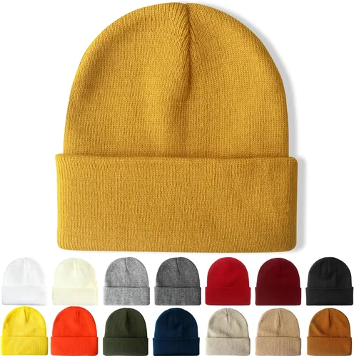 Vista 22 de NPQQUAN Beanie for Men Women Winter Hats for Mens Beanie Cuffed Knit Beanies Skull Cap