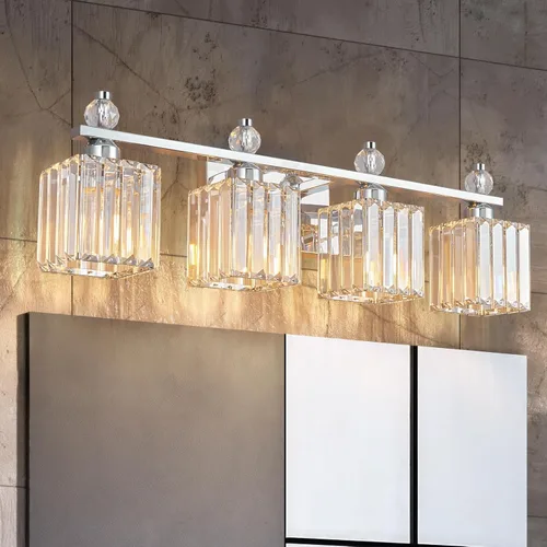 Vista 41 de Luces de Tocador de Baño de 3 Luces, Placado Negro, Modernas Luces de Tocador de Cristal para Baño, Luces de Tocador de Cristal para Usar Sobre
