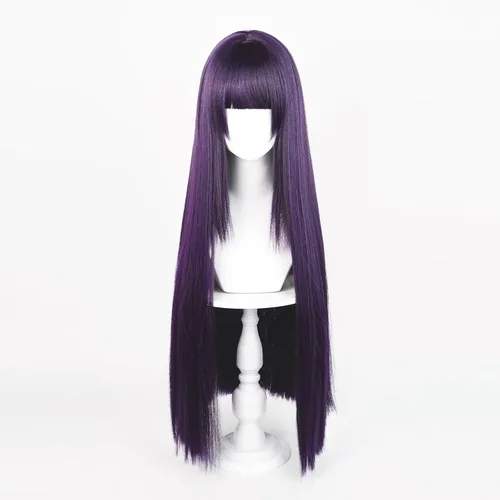 Vista 54 de COSPLAZA Cosplay peluca larga recta plana explosión sintética anime pelo negro