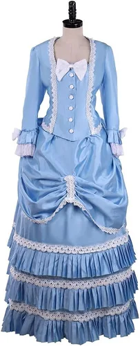 Vista 3 de Disfraz vintage de Lolita victoriana renacentista, vestido de baile de guerra civil histórica vestido de Halloween Scarlett