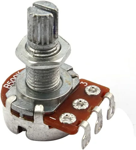 Vista 4 de Potenciómetro de guitarra B500K Push/Pull Audio Taper Short (3/8 "buje de 3/8") Potenciómetro de eje dividido Push-Pull Pot para guitarra eléctrica