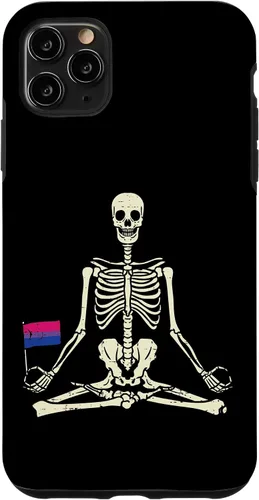 Vista 12 de Funda de regalo para iPhone 13 Pro Skeleton Yoga Namaste Bisexual Pride Flag Yogi LGBTQ Bi