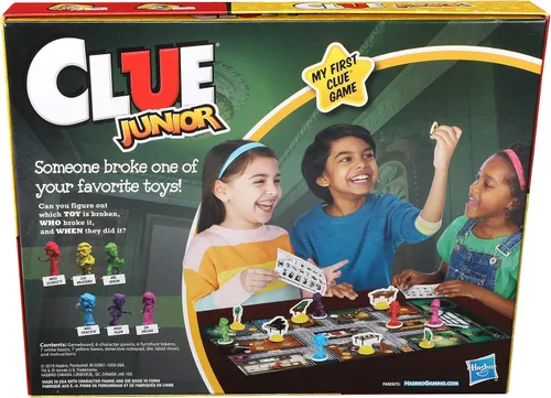 Vista 3 de Hasbro Gaming - Juego de mesa Clue Junior para niños de 5 años en adelante, Caso del Juguete Roto, juego de misterio clásico para 2-6 jugadores