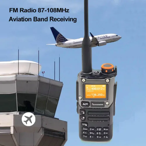 Vista 3 de Quansheng UV-K6 UV-K5 (8) Walkie Talkie 5W Airband Radio Tipo C Carga UHF VHF DTMF FM Radio bidireccional con función de alarma meteorológica NOAA