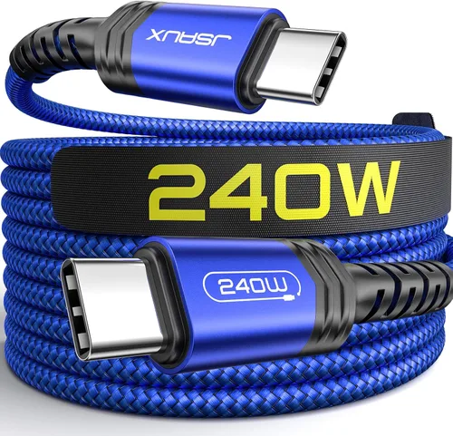 Vista 9 de JSAUX Cable USB C de 240 W de 6.6 pies, cable USB C tipo C de carga rápida para MacBook, iPad, Dell XPS, iPhone 17/iPhone Air/iPhone 17 Pro Max, Gris