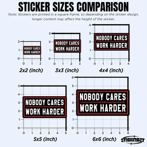 Vista 5 de (3 unidades) - Adhesivo con texto en inglés "Nobody Cares Work Harder" (Nobody Cares Work Harder) con texto en inglés "Nobody Cares Work Harder