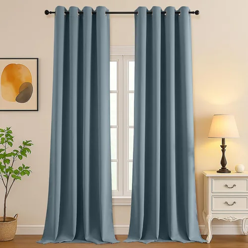 Vista 16 de Simplebrand Juego de 2 paneles de cenefa aguamarina para ventana de cocina de 14 pulgadas de largo, cortinas de oscurecimiento de habitación